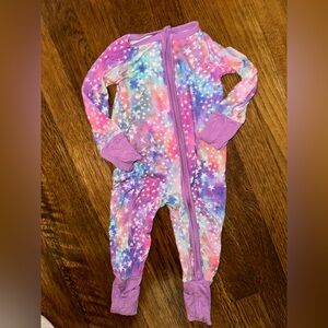 Little Sleepies purple stardust bamboo zippy 3-6 month